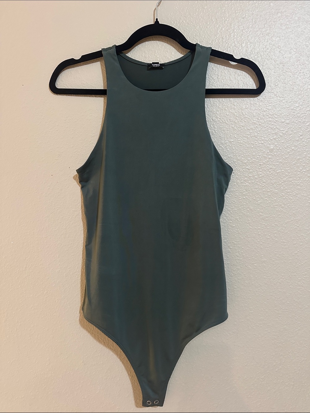 Express Olive Green Scoop Neck Bodysuit